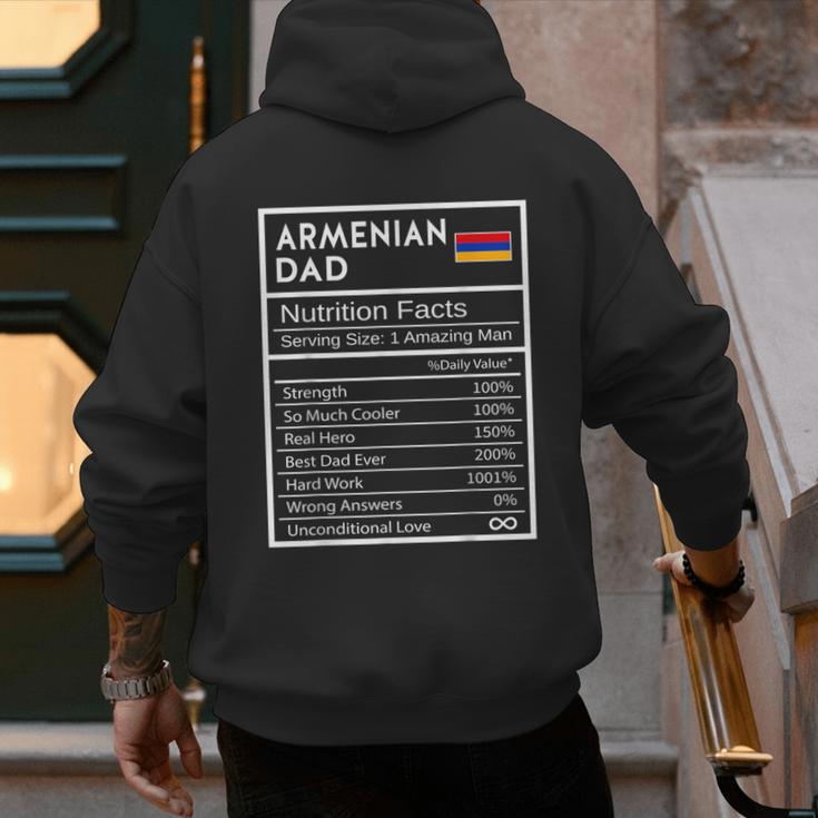Armenian Dad Nutrition Facts National Pride For Dad Men's Hoodie Back Print
