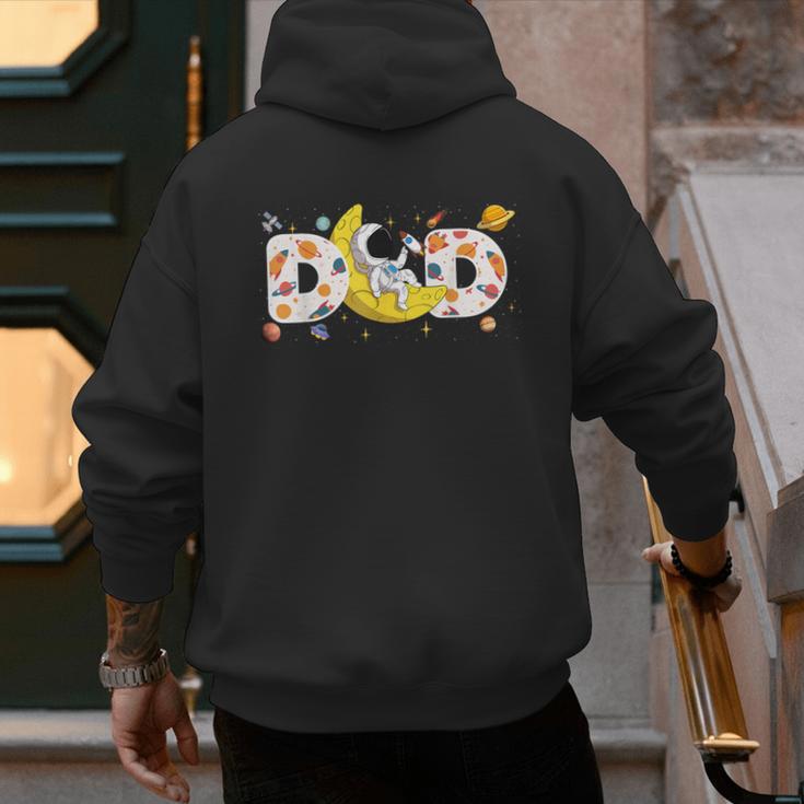 Astronaut Dad Space Birthday Planets Party Matching Family Men's Hoodie Back Print