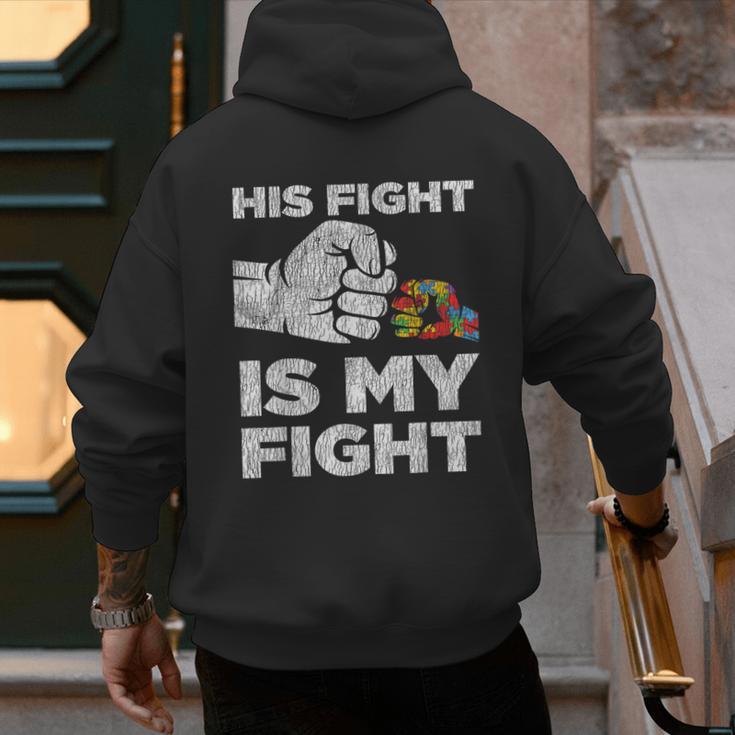 Autism Awareness Mom Dad Parents Autistic Kids Awareness Small Men's Hoodie Back Print