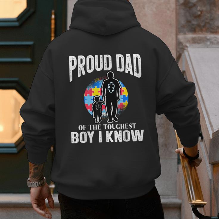 Autism Awareness For Proud Dad Support Autistic Kids Men's Hoodie Back Print