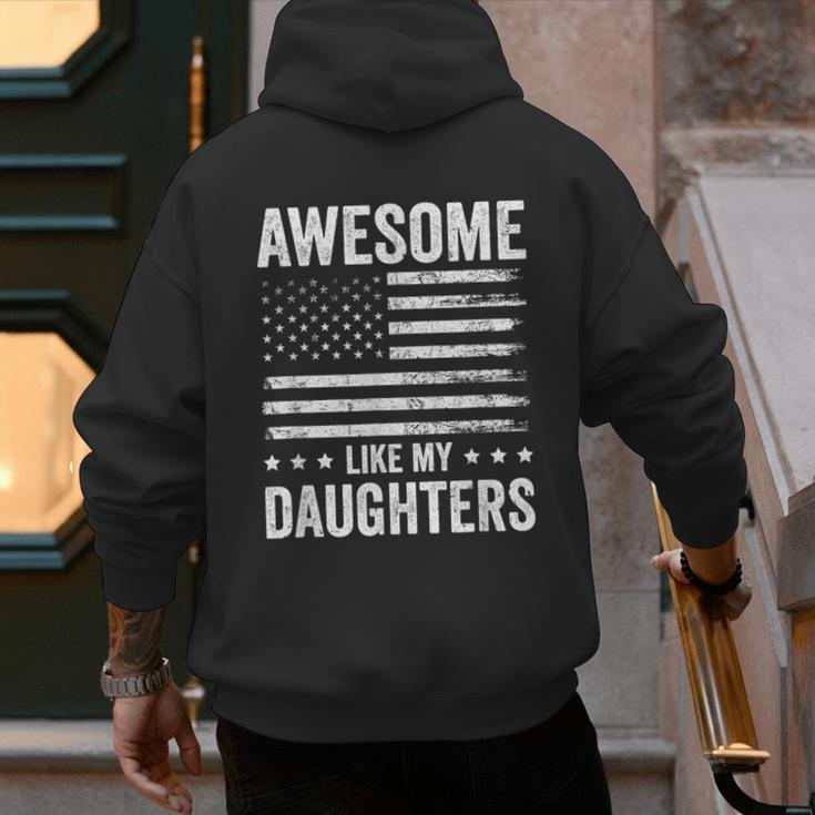 Awesome Like My Daughters Men Fathers Day Dad Men's Hoodie Back Print