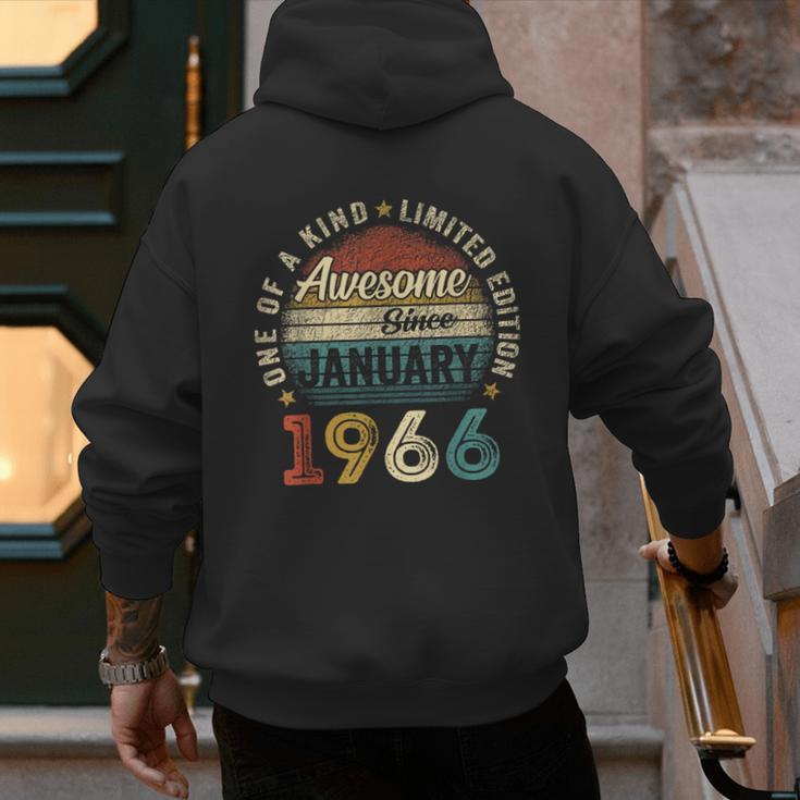 Awesome Since January 1966 60 Year Old 60th Birthday Men Dad Men's Hoodie Back Print Awesome Since January 1966 60 Year Old 60th Birthday Men Dad Men's Hoodie Back Print