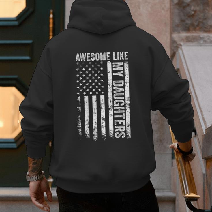 ON Back Awesome Like My Daughters Men Fathers Day Dad Men's Hoodie Back Print