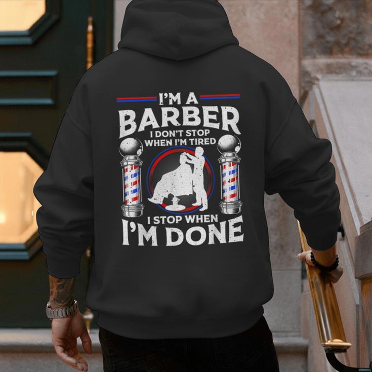 Barber s For Men Dad Hairstyling Humor Quote Small Men's Hoodie Back Print