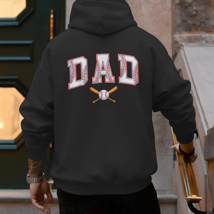 Baseball Dad Shirt Baseball Player Game Day Father's Day Men's Hoodie Back Print