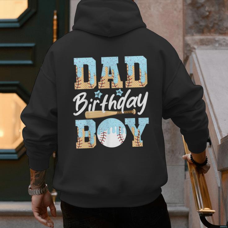Baseball Ice Cream Drip Dad Of The Birthday Boy Baseball Men's Hoodie Back Print