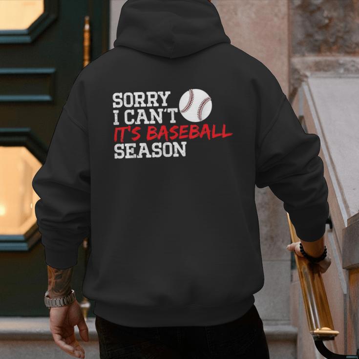 Baseball Mom Dad Sorry I Can'T It'S Baseball Season Men's Hoodie Back Print Baseball Mom Dad Sorry I Can'T It'S Baseball Season Men's Hoodie Back Print