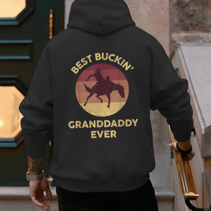 Best Buckin' Granddaddy Western Rodeo Cowboy Bucking Horse Men's Hoodie Back Print