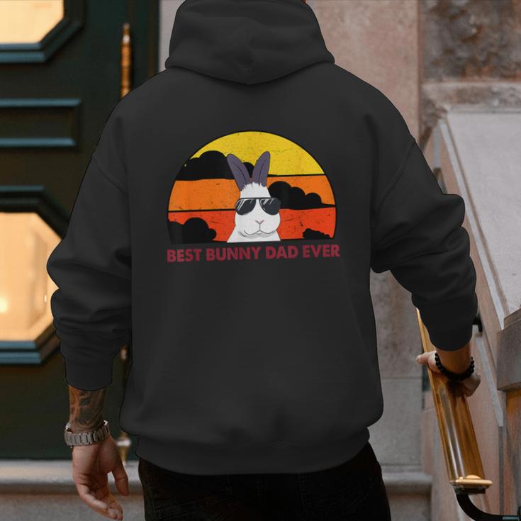 Best Bunny Dad Ever Rabbit Jumper Dad Men's Hoodie Back Print