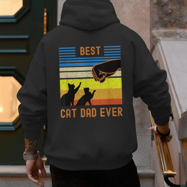 Best Cat Dad Ever Fist Bump For Fur Daddies Men Women Girls Kids Men's Hoodie Back Print