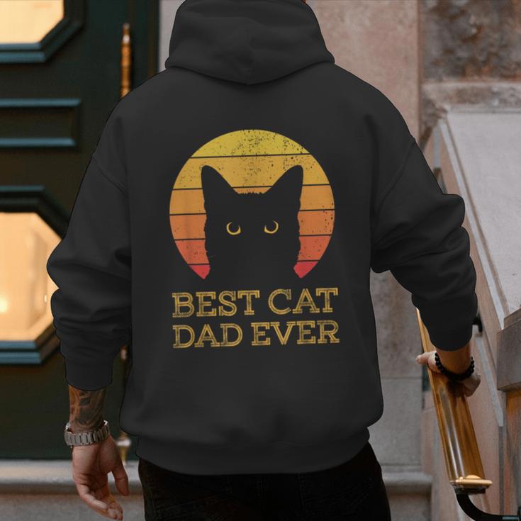 Best Cat Dad Ever Vintage Cat Daddy Fathers Day Men's Hoodie Back Print