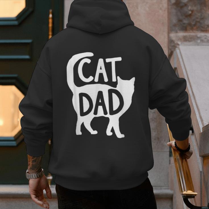Best Cat Dad Fathers Day Men Kitty Daddy Papa Christmas Meow Men's Hoodie Back Print