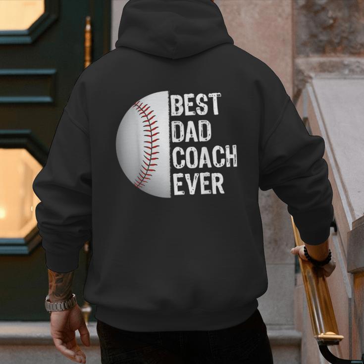 Best Dad Coach Ever Baseball For Sport Lovers Men's Hoodie Back Print