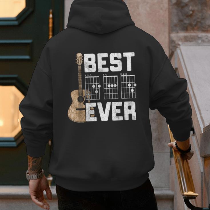 Best Dad Ever Guitarist Father D-A-D Chord Guitar Men's Hoodie Back Print