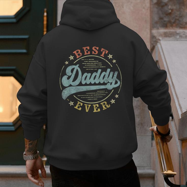Best Daddy Ever Father's Day Daddy Vintage Emblem Men's Hoodie Back Print