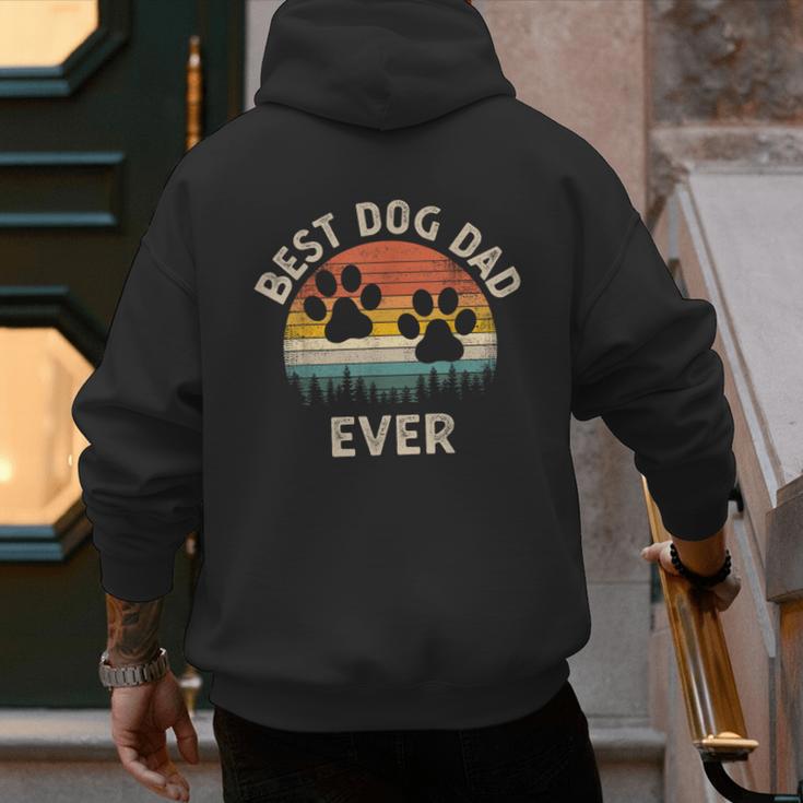 Best Dog Dad Ever Vintage Father's Day Dog Lover Men's Hoodie Back Print
