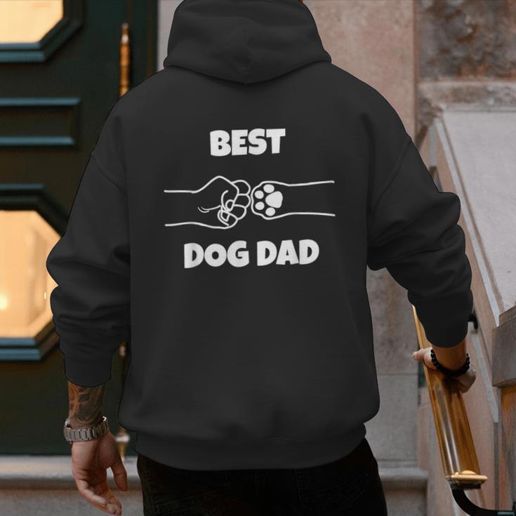 Best Dog Dad Fathers Day Best Dad Fist Bump Dog's Paw Men's Hoodie Back Print