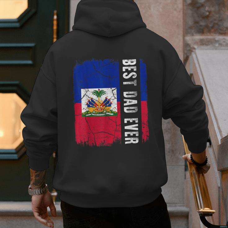 Best Haitian Dad Ever Haiti Daddy Father's Day Men's Hoodie Back Print