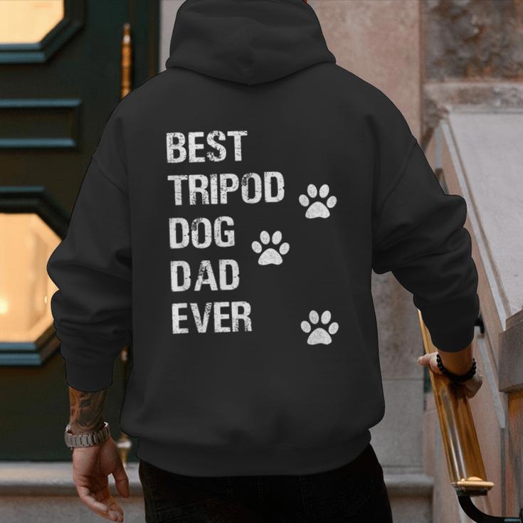 Best Tripod 3 Legged Dog Dad Novelty Dog Dad TShirt Men's Hoodie Back Print
