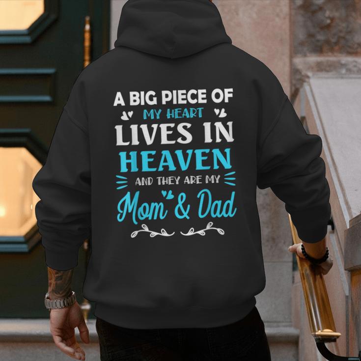 A Big Piece Of My Heart Lives In Heaven My Mom And Dad Men's Hoodie Back Print
