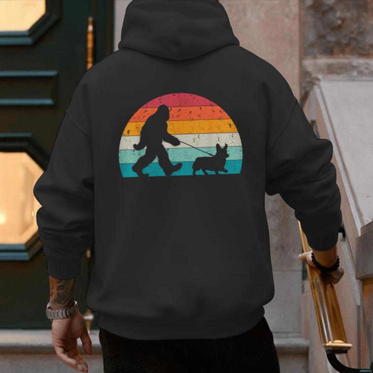 Bigfoot Walking a Dog Corgi Lovers Dog Dad Men's Hoodie Back Print Bigfoot Walking a Dog Corgi Lovers Dog Dad Men's Hoodie Back Print