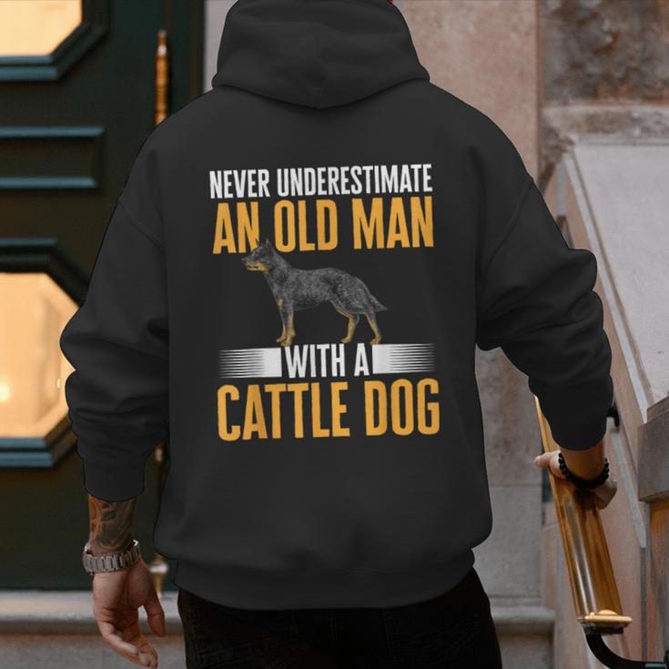 Blue Heeler Dad Australian Cattle Dog Men Men's Hoodie Back Print Blue Heeler Dad Australian Cattle Dog Men Men's Hoodie Back Print