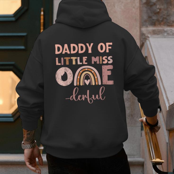 Boho Daddy Of Miss Onederful 1st Birthday Girl Cute Small Men's Hoodie Back Print