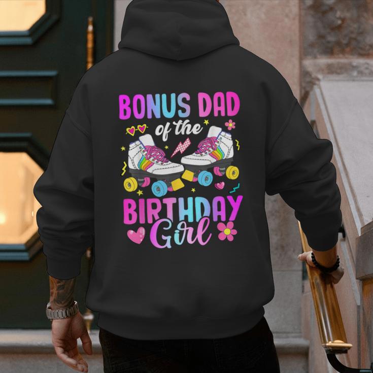 Bonus Dad Of The Birthday Girl Rolling Skate Bday Family Men's Hoodie Back Print