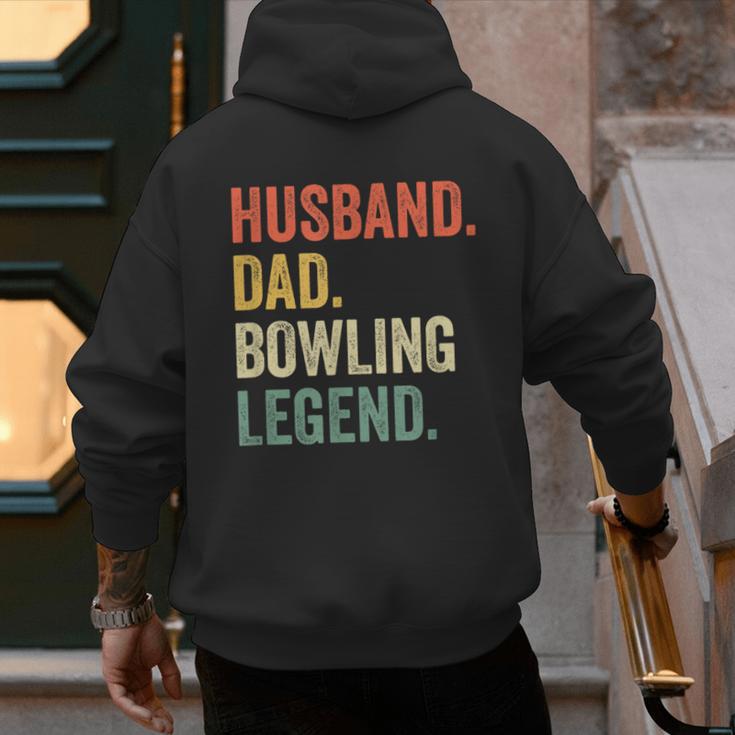 Bowler Husband Dad Bowling Legend Father's Day Men's Hoodie Back Print