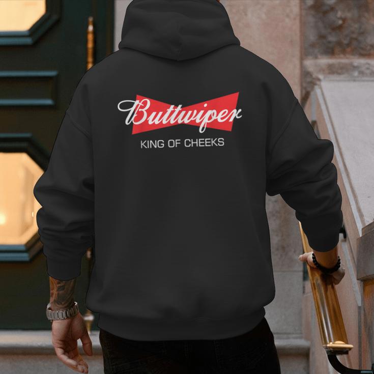 Buttwiper New Dad Beer Inspired Diaper Shower Men's Hoodie Back Print