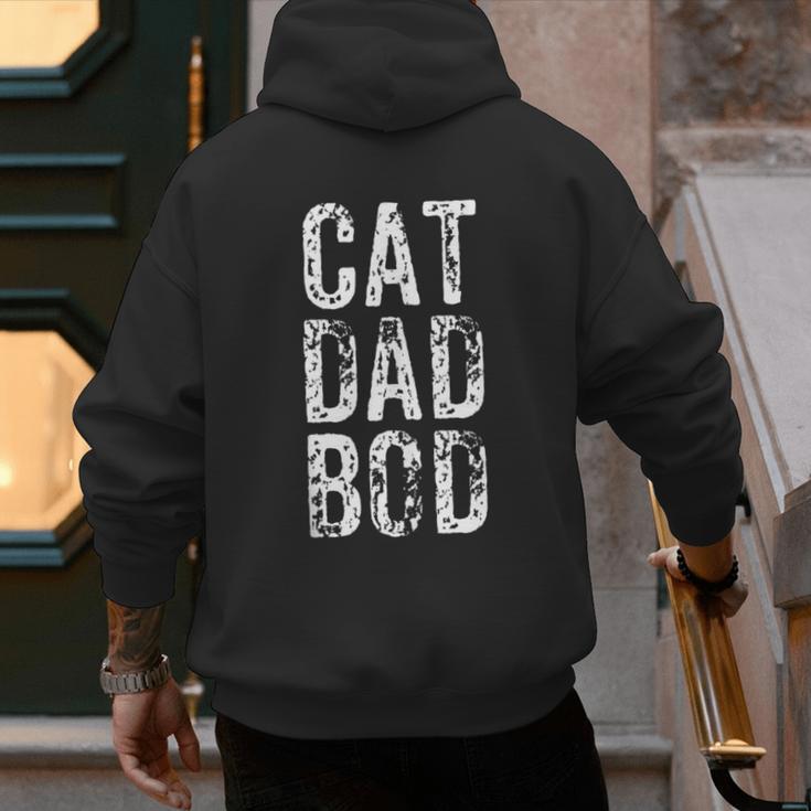 Cat Dad Bod Pet Owner Fitness Gym Men's Hoodie Back Print
