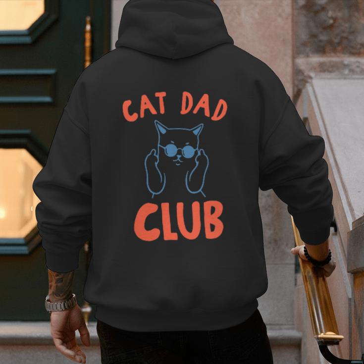 Cat Dad Club Life Is Better With Cats Retro Cat Dad Men's Hoodie Back Print