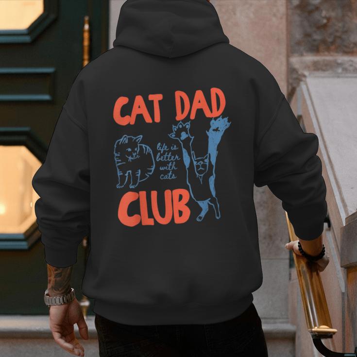 Cat Dad Club Life Is Better With Cats Cat Dad Retro Men's Hoodie Back Print