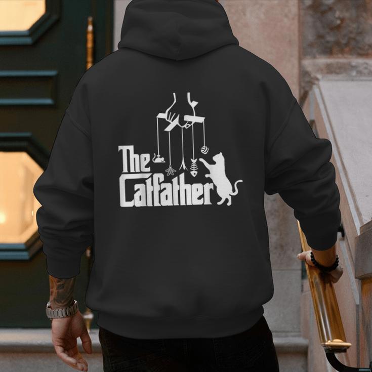 Cat Dad Life The Catfather Fathers Day Vintage Men's Hoodie Back Print