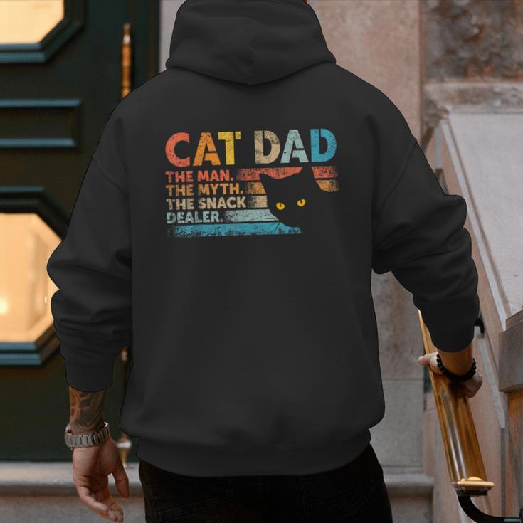 Cat Dad The Man The Myth Snack Dealer Fathers Day Men's Hoodie Back Print