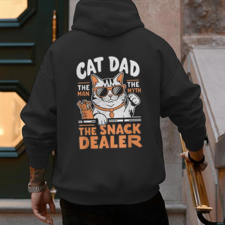 Cat Dad The Man The Myth The Snack Dealer Men's Hoodie Back Print Cat Dad The Man The Myth The Snack Dealer Men's Hoodie Back Print
