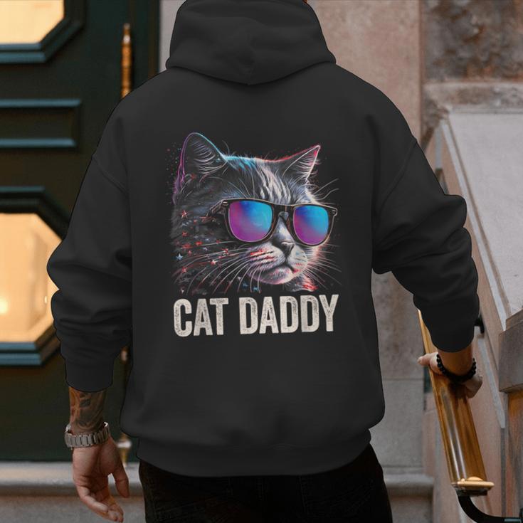 Cat Daddy Shirt Cat Sunglasses Cool Cat Dad Men Father Men's Hoodie Back Print