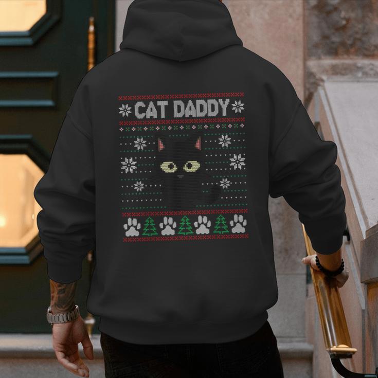 Cat Daddy Ugly Christmas Sweater Pajama Kitty Cat Lover Xmas Men's Hoodie Back Print