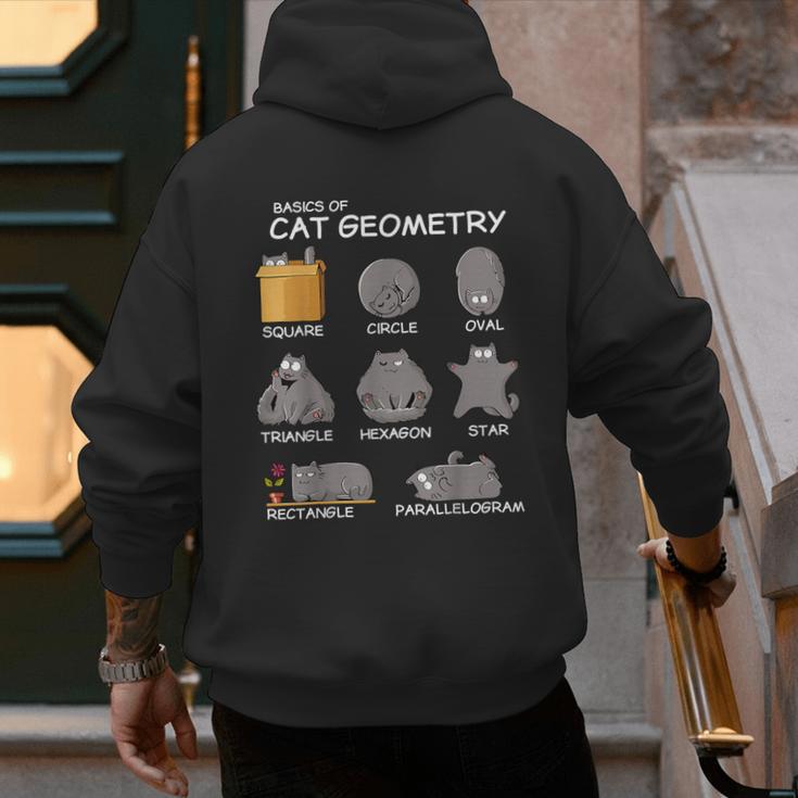 Cat Geometry Math Cat For Cat Dad Cat Mom Kids Men's Hoodie Back Print