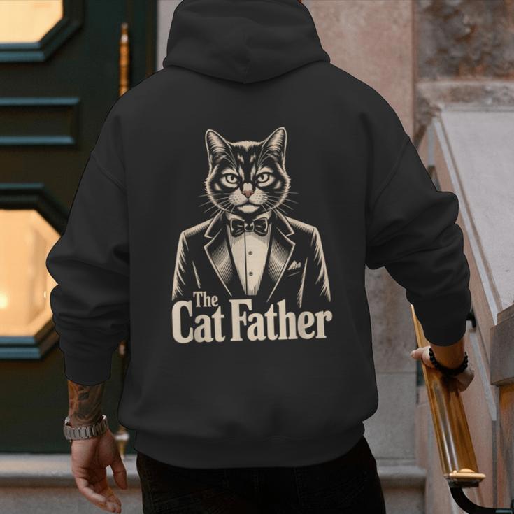 Cat Lover The CatFather Cat Dad Men's Hoodie Back Print