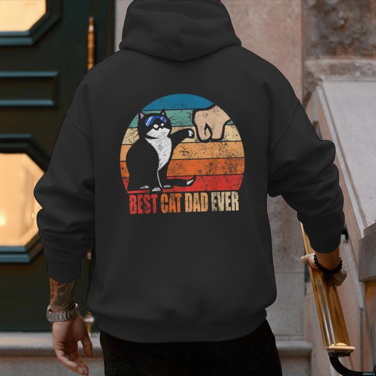 Cat Loving Daddy Fathers Day Mens None Best Cat Dad Ever Paw Fist Bump Fathers Day TeeShirt Small US Men's Hoodie Back Print