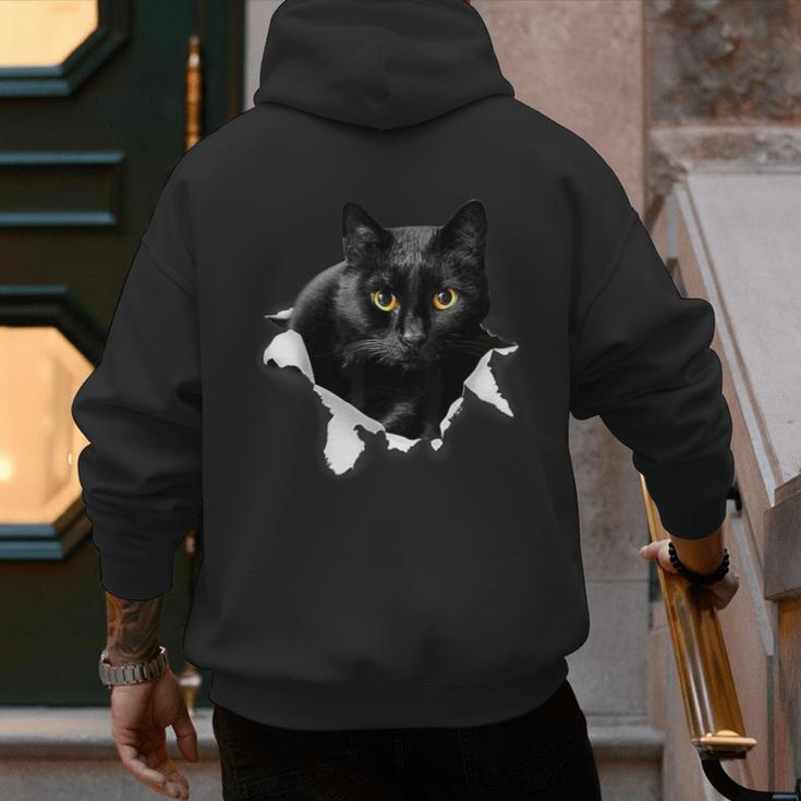 Cat Torn Cloth For Cat Lover Cat Dad Cat Mom Men's Hoodie Back Print