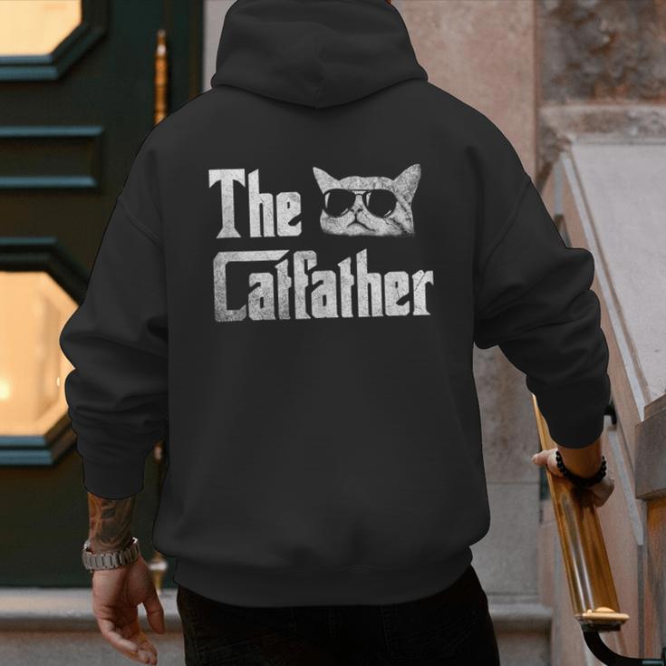 The Catfather Cool Cat Daddy Glasses Men's Hoodie Back Print
