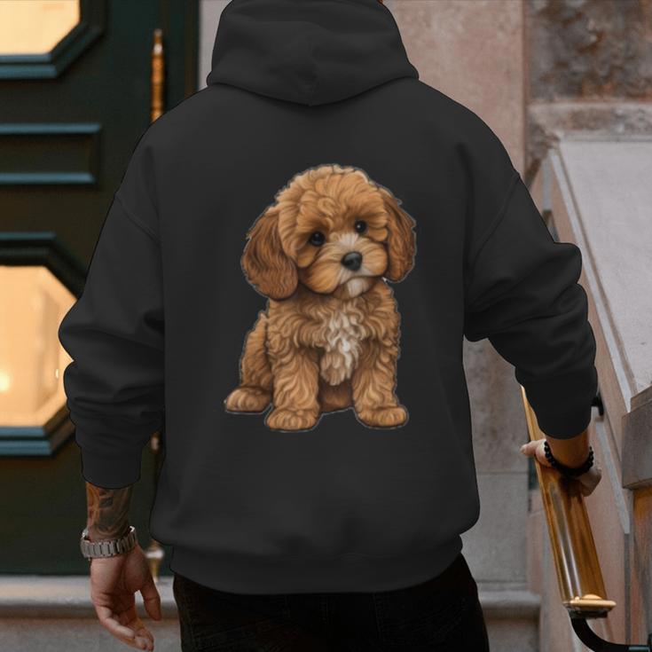 Cavapoo Breed Pet Lover Art Dog For Mom Dad Kids Men's Hoodie Back Print