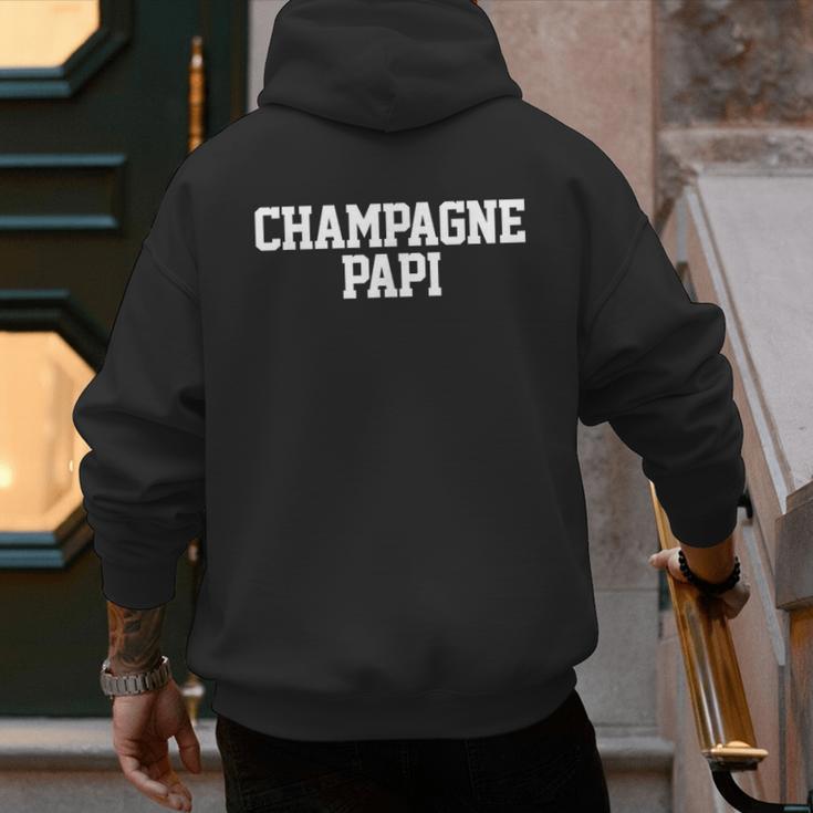Champagne Papi Dad Father's Day Love Family Support Tee Men's Hoodie Back Print
