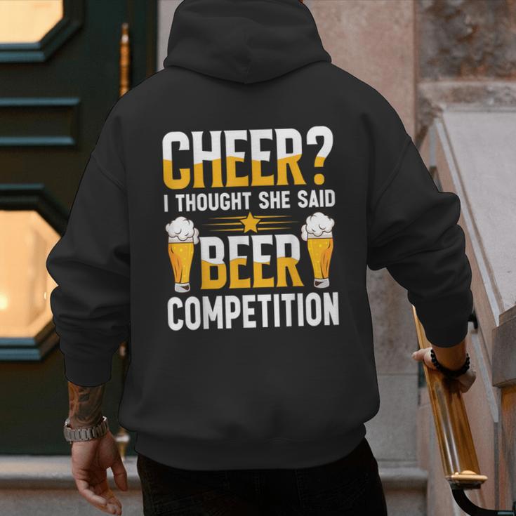 Cheer Dad Cheerleader I Thought She Said Beer Competition Men's Hoodie Back Print