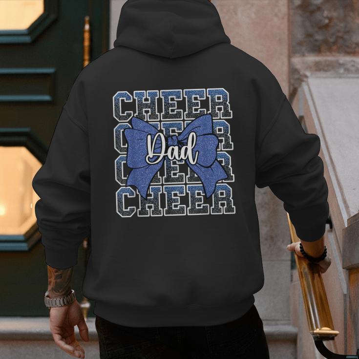 Cheer Dad Daddy Bow Sport Cheerleader Cheerleading Blue Men's Hoodie Back Print