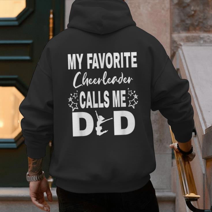 Cheer Dad My Favorite Cheerleader Calls Me Dad Men's Hoodie Back Print