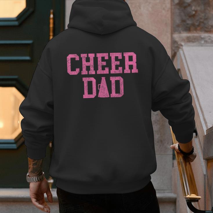 Cheer Dad Vintage Retro Cheerleading Pink Men's Hoodie Back Print