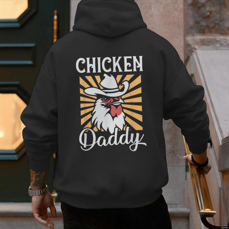 Chicken Daddy Vintage Poultry Farmer Fathers Day Men's Hoodie Back Print Chicken Daddy Vintage Poultry Farmer Fathers Day Men's Hoodie Back Print